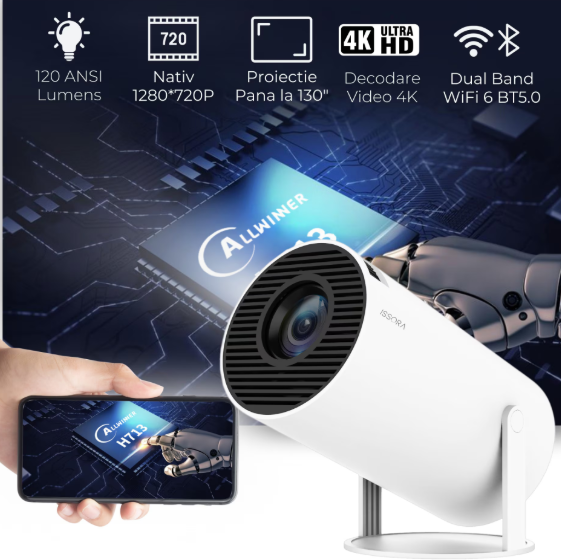 Mini videoproiector Smart 4k